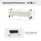 Storage Bench with Solid Wood Legs